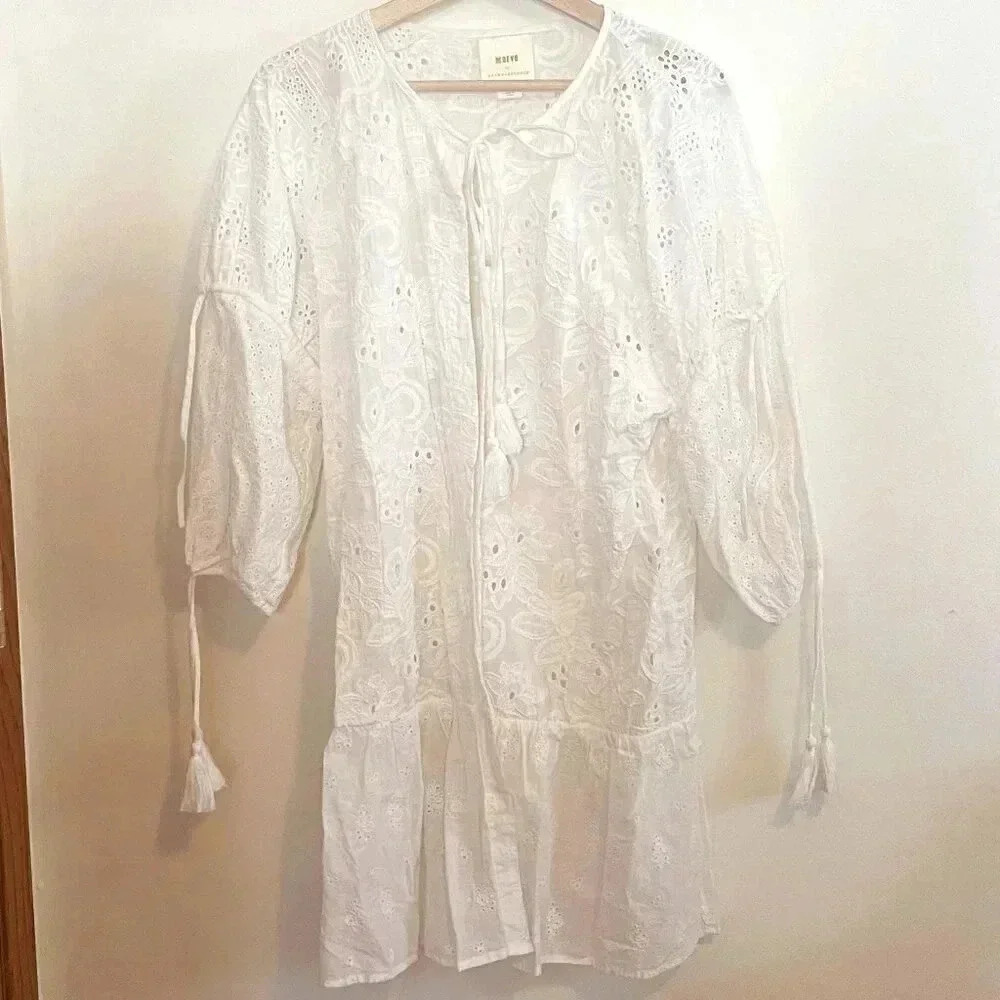 Maeve by Anthropologie Eyelet Balloon Sleeve Kimono - Picture 2 of 10